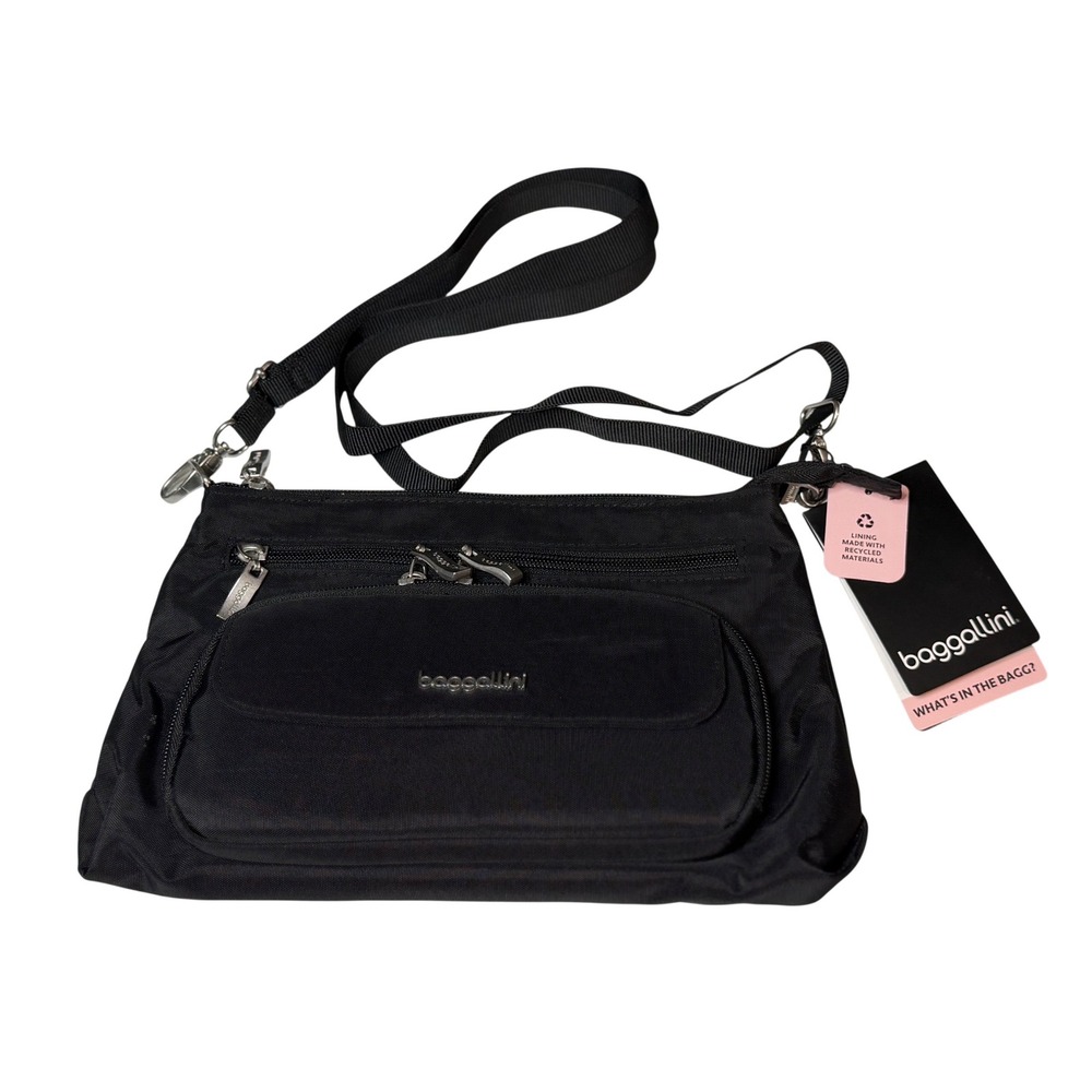 Baggallini Original Everyday Bag Black Crossbody RFID Wallet Travel Purse